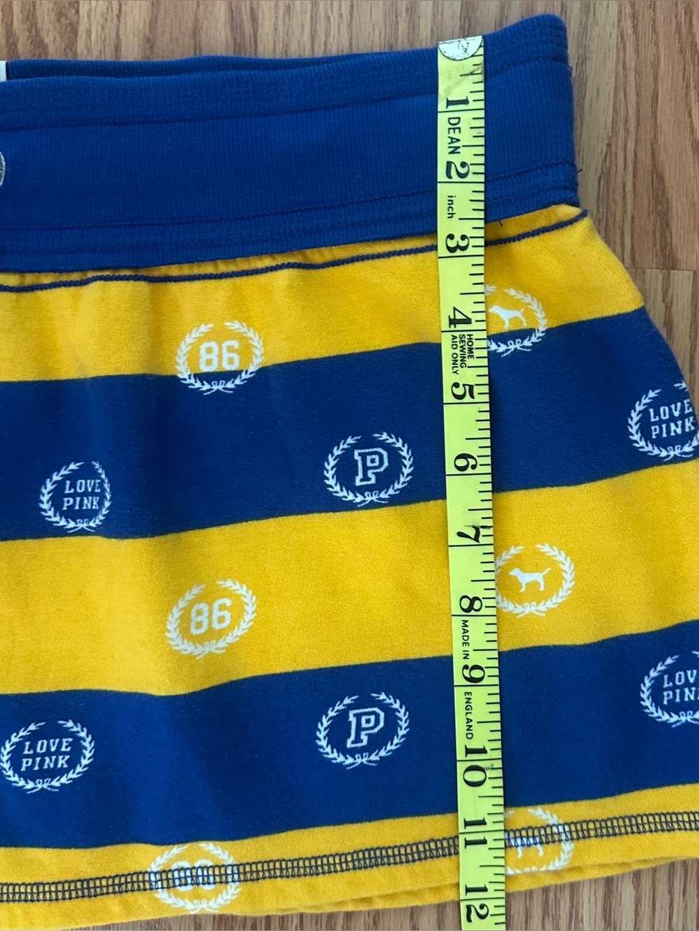 VS Pink Vintage University of Pink Blue and Yellow Striped Skirt M - Picture 5 of 5
